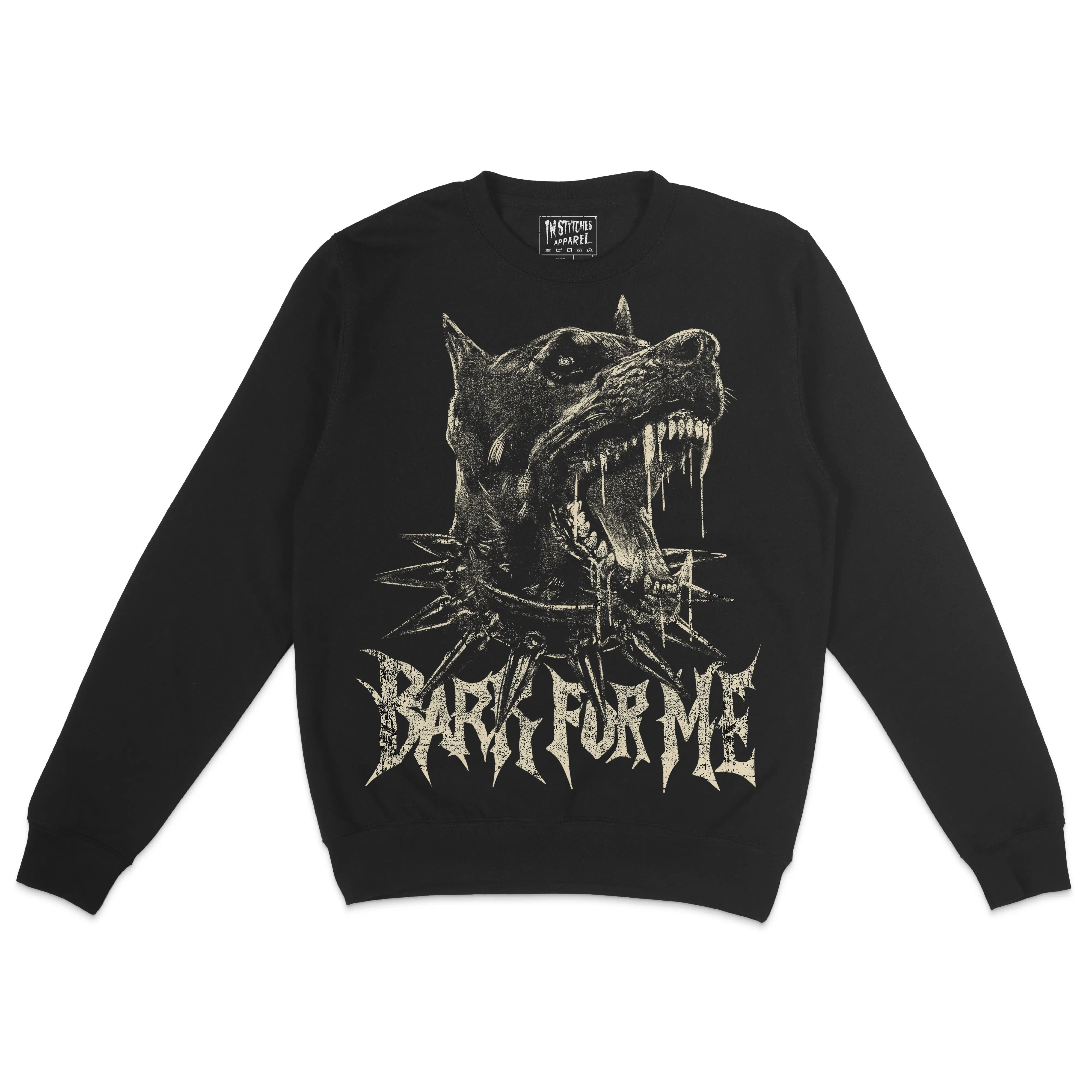 Fleece Crewneck Sweatshirt - Bark For ME Humor, Dark Comedy, Alt Fashion, Alternative Motivational Gift, Goth