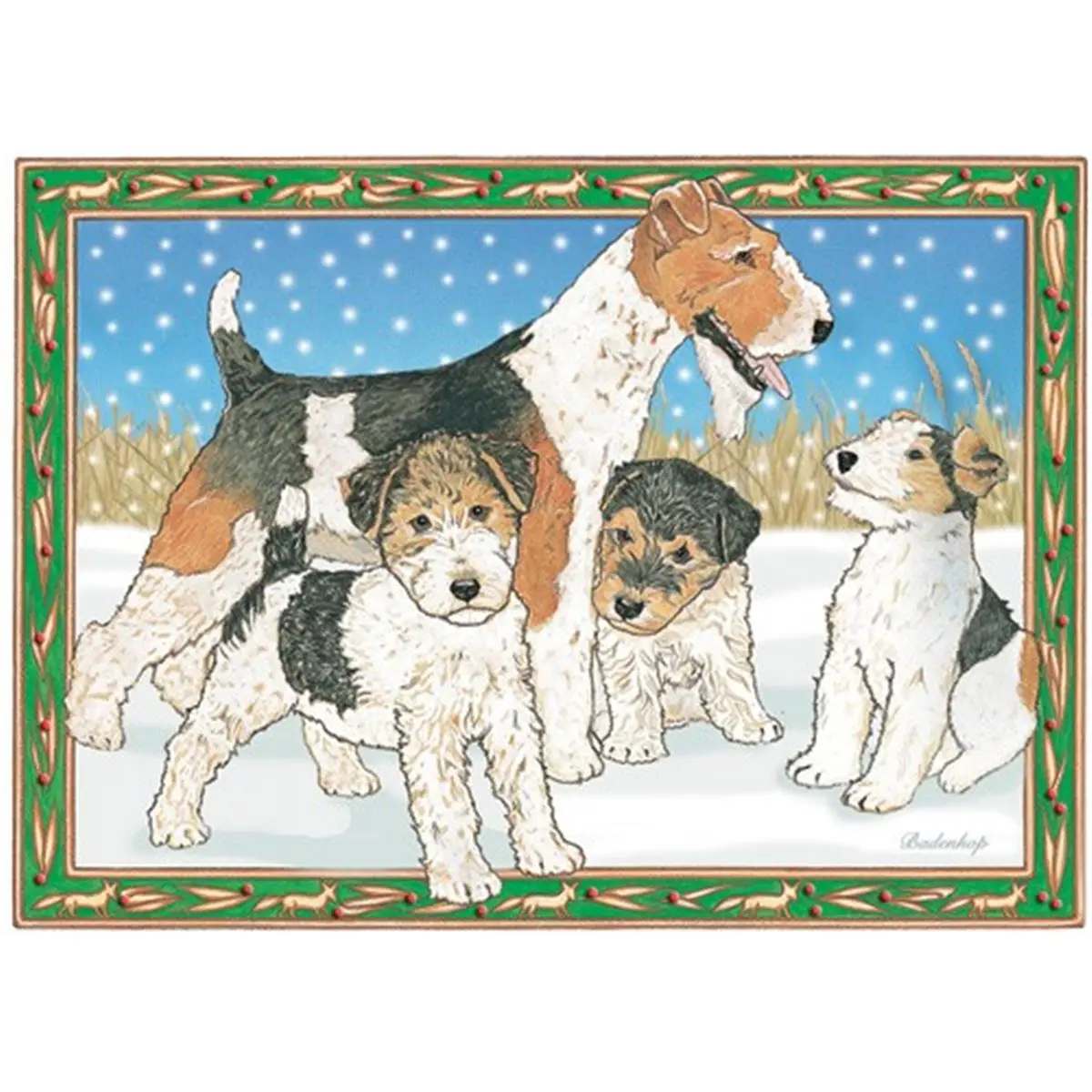 212 MAIN Holiday Verse Boxed Stationery Supplies Cards - Pipsqueak Productions Collection, Wire Fox Terrier Design, 12-Card Pack with Envelopes, Card Set, Greeting Cards Assortment