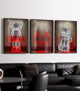 KAWS Poster Set of 3, Hypebeast Wall Art and Minimalist Graffiti Decor, Perfect Gift for Art & Sneaker Lovers