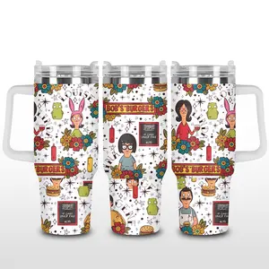 Funny Bob’s Burgers 40oz Tumbler, Bob’s Iced Coffee Cup, Back To School Insulated Cup, Exchange Gift for Cartoon Lover 40oz Tumbler, Best Back To School Gift for Friends, Gift for your Health