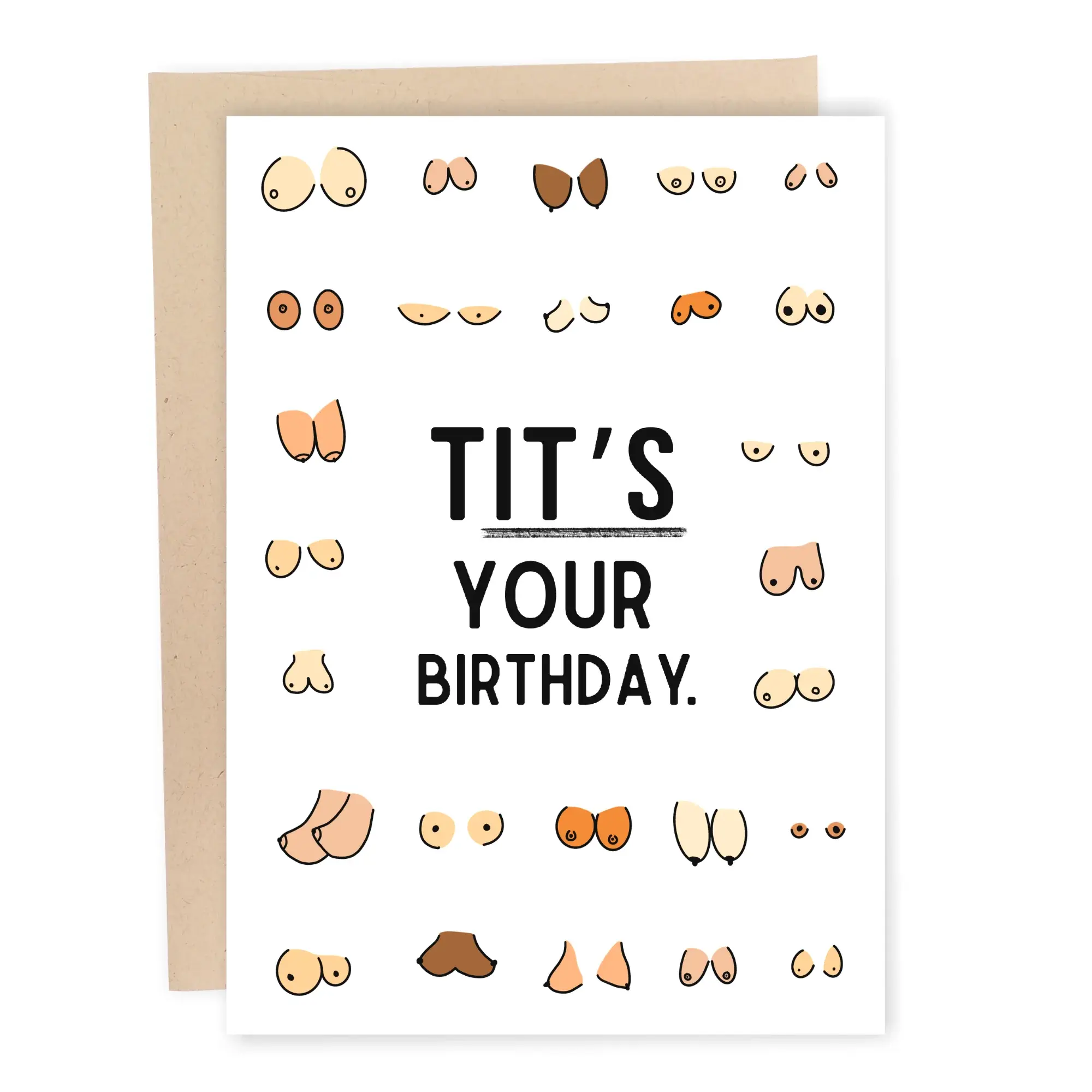 Tit's Your Birthday Card, Funny Adult Birthday Card, Boob Birthday Card, Naughty Birthday Greeting Card, Gag Gift, Blank Inside