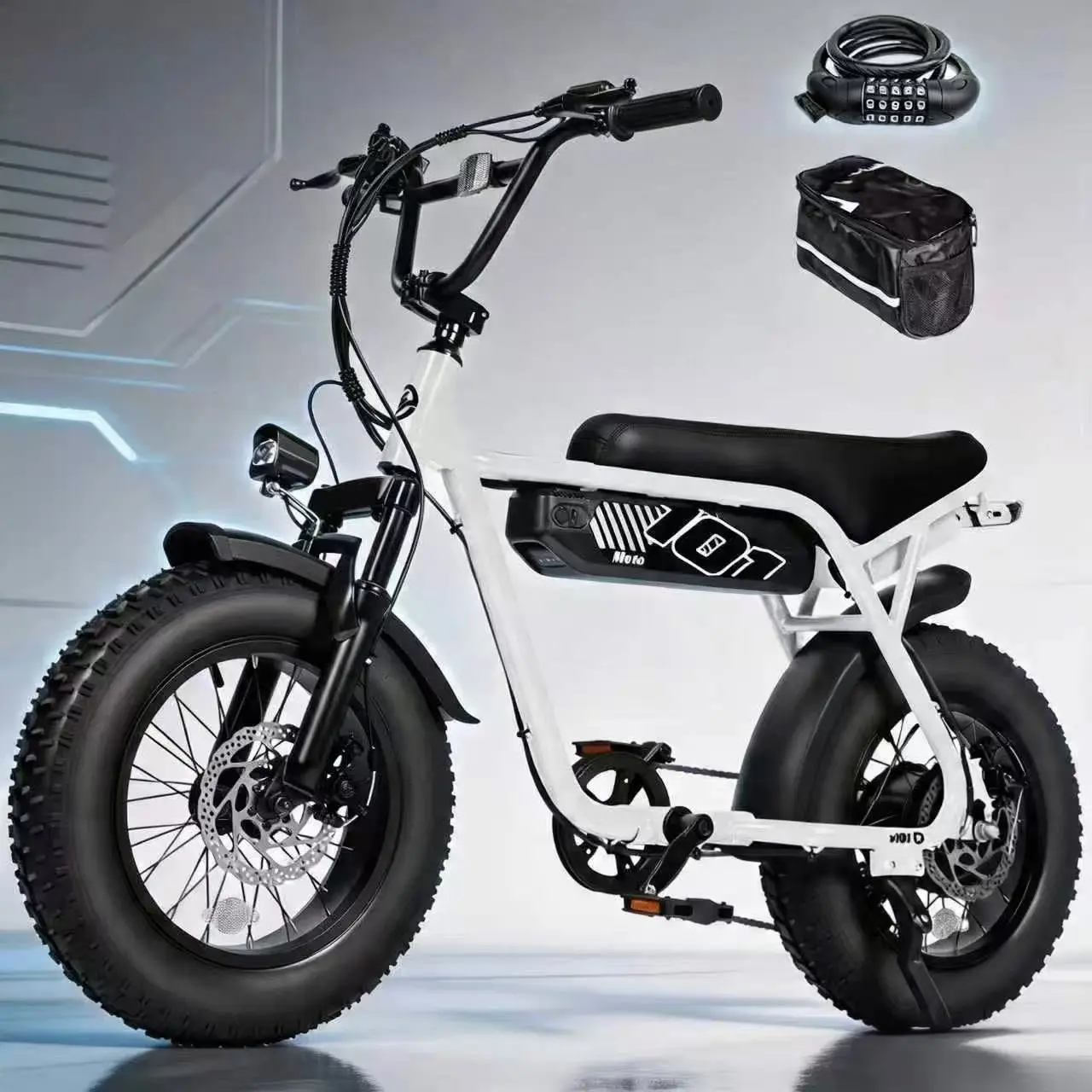 ESKUTE V101 Peak 1500W Electric Bike - 28MPH Max Speed, 16x4.0 Fat Tire All-Terrain Off-Road Ebike, 48V 13Ah Battery 60 mi PAS Range, 7-Speed NFC Smart Lock, 330lbs Load Back-to-School Commuter & Camping Essential Bicycle