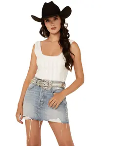 Shyanne Women's Crocodile Print Rhinestone Belt - 6556-Slv