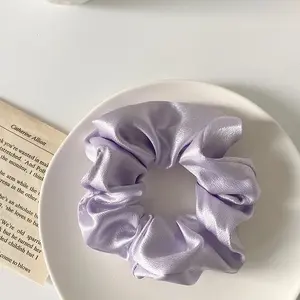 Silk Satin Scrunchies, Soft Aesthetic Hair Ties, Cute Pastel Hair Accessories, Gentle Ponytail Holder For Women Girls