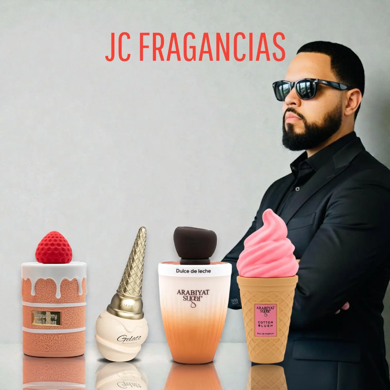 JC Fragancias Bundle | Strawberry Tres Leches + Gelato Viva La Vanilla + Dulce De Leche + Cotton Blush | 100 ml - 3.4 oz Per Bottle