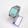 Casio AQ-230A-2A2MQY Digital Watch with Green Face and Silver Band Classic Design Vintage