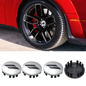 4PCS 2.5" 64mm New Double Slashes Car Hub Wheel Center Caps Hubcaps Decoration For Charger Challenger Durango 2017-2022 6CZ27DX8AA Automotive Rim Exterior Decoration