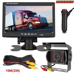 Car Dashboard Monitor 7 Inch High Definition Screen, Waterproof Camera Compatible, Easy Install Plug-And-Play Design