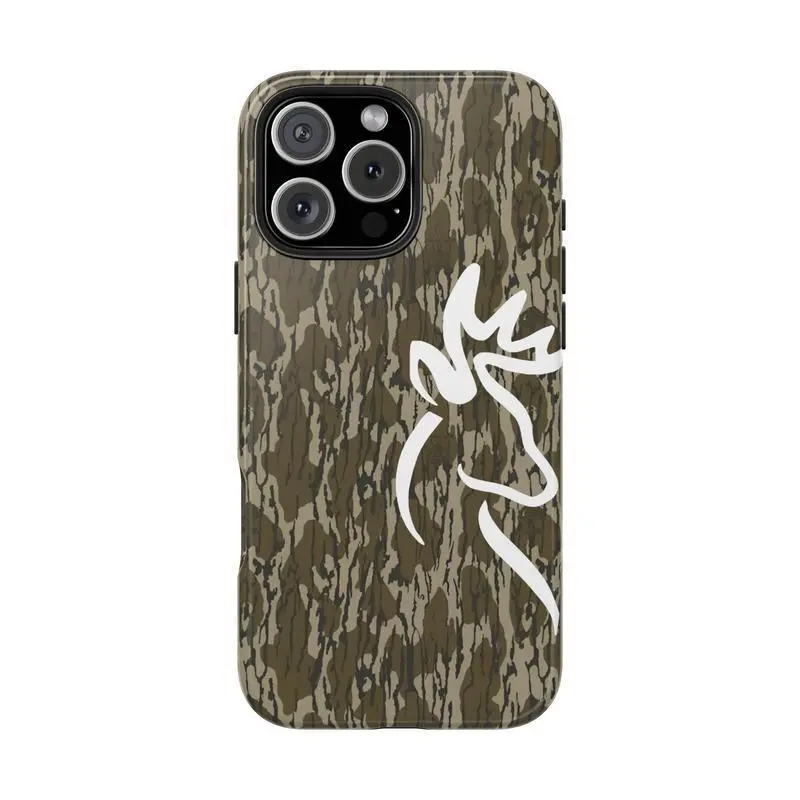 Vintage Buck and Doe Kissing Couple Camo Phone Case, bottomland Camo, Ol School Camo Aesthetic For iPhone