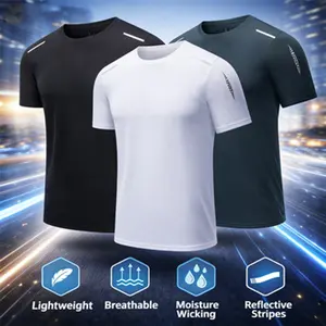 Men’s Athletic Mesh Performance T-Shirt – Lightweight Breathable Quick-Dry Gym Running Training Top with Reflective Shoulder Stripes (3-Pack) Copy response