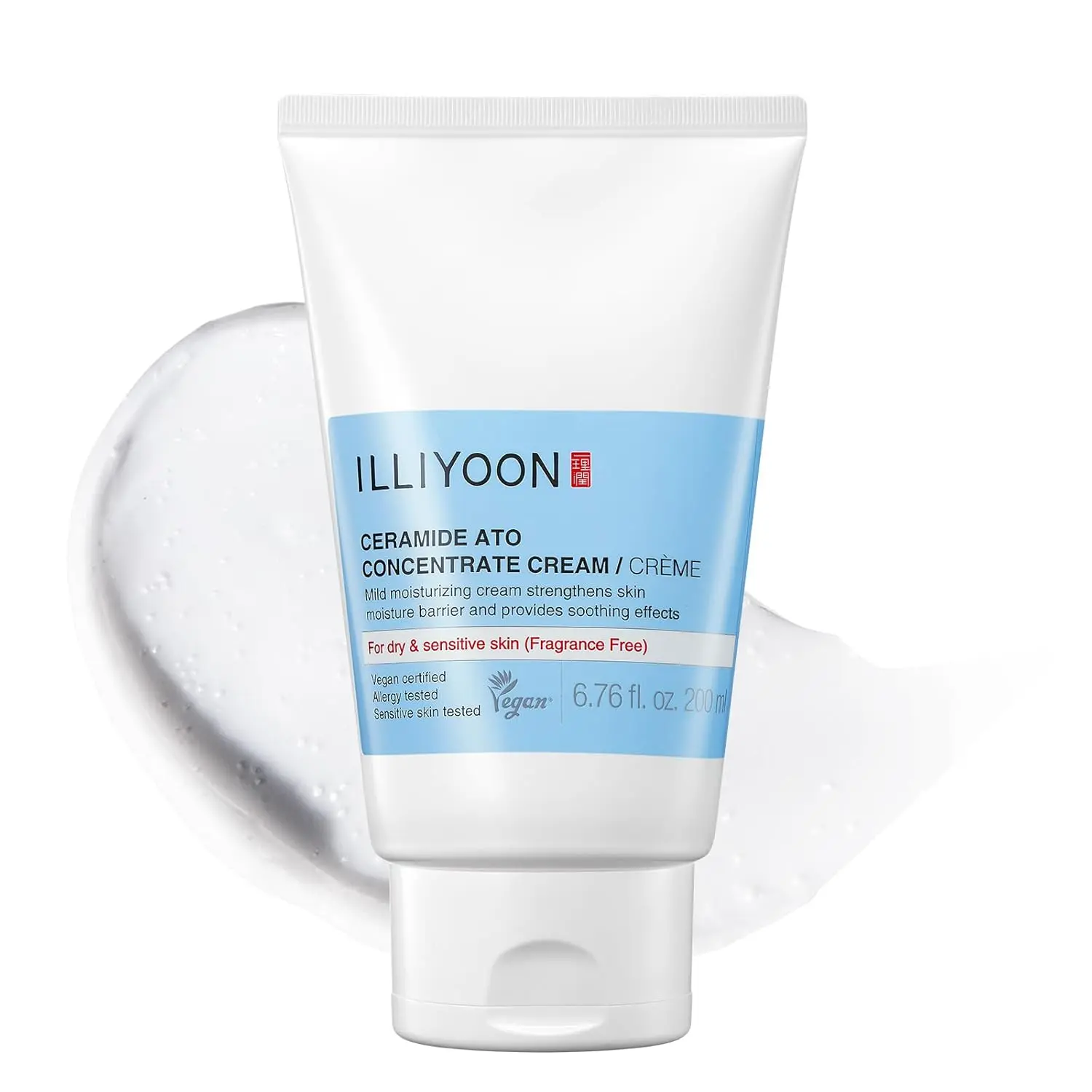 Illiyoon Ceramide Ato Concentrate Cream | Moisturizer for Dry & Sensitive Skin, 100hr Lasting Hydration, For Face & Body, Gentle for Infants, Moisture Barrier Repair, Vegan Certified, 6.76 fl.oz.
