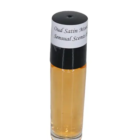 Unisex Oud Satin Mood Inspired Fragrance Body Oil (10ml-40ml) - Deep Floral Perfume, Floral Eau Perfume with Warm Oud, Rose, Vanilla Scents, Violet, Amber Notes, Smell Good All Day