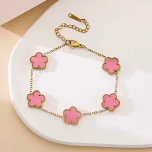 18K Gold Plated Clover Bracelet | Waterproof | Tarnish Resistant | Trendy Jewelry