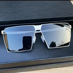 New Unisex Square Frame Sunglasses - PC Lenses, Stainless Steel Sheet, Screw-Free, Ultra-Light, UV Protection for Outdoor Use
