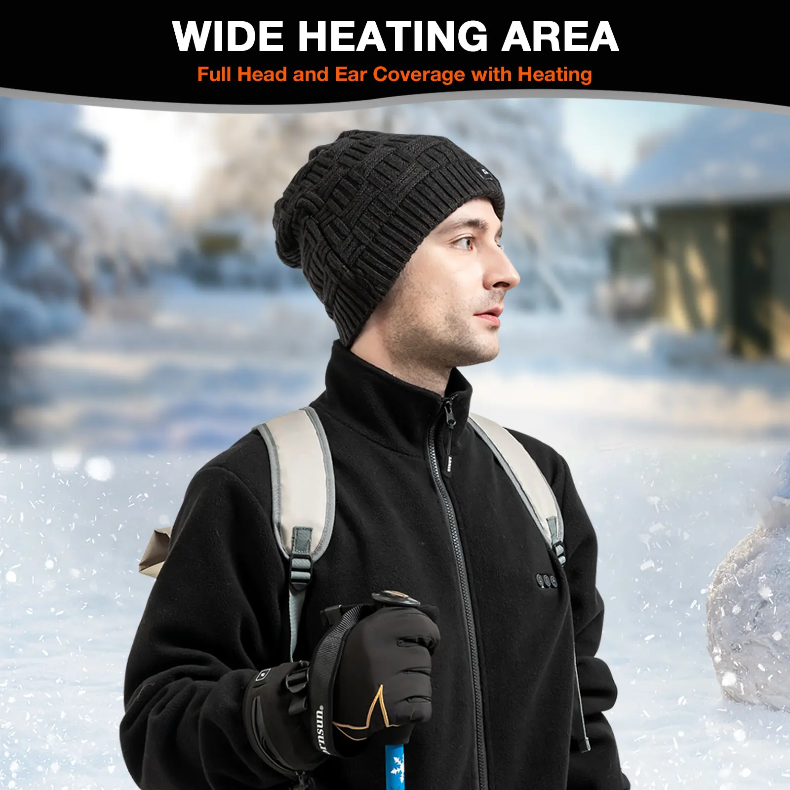 ARRIS Battery Heated Hats for Men Women, Unisex Rechargeable Winter Hat Warm Outdoor Sports Heated Beanie Cap