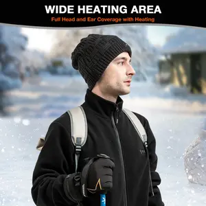 ARRIS Battery Heated Hats for Men Women, Unisex Rechargeable Winter Hat Warm Outdoor Sports Heated Beanie Cap