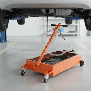 【GARVEE】Oil Drain Pan-20 Gallon and 15 Gallon Low Profile Options with Hand or Electric Pump, Includes 8ft Hose & Folding Handle, Perfect for Efficient Oil Draining in Cars, SUVs, and Trucks. Tools Portable