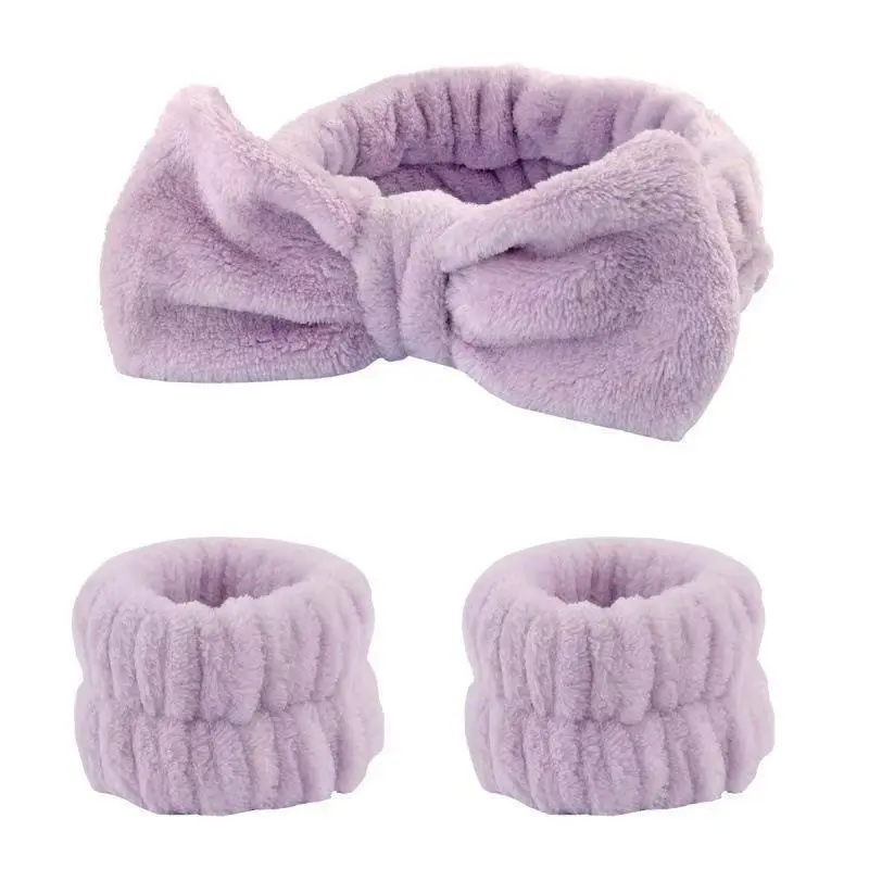 Women's Daily Skincare Spa Headband & Wrist Strap Set, 6pcs/kit, Fix Hair & Protect Wrists During Face Washing, Convenient Bathroom Tool