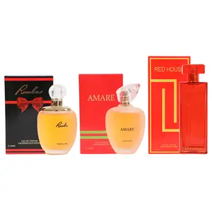 Bundle of 3 Perufme Rumba, Amare and Red House Eau De Parfum Spray Perfumes for Women 100ml/3.4fl.oz. - Women's Fragrance