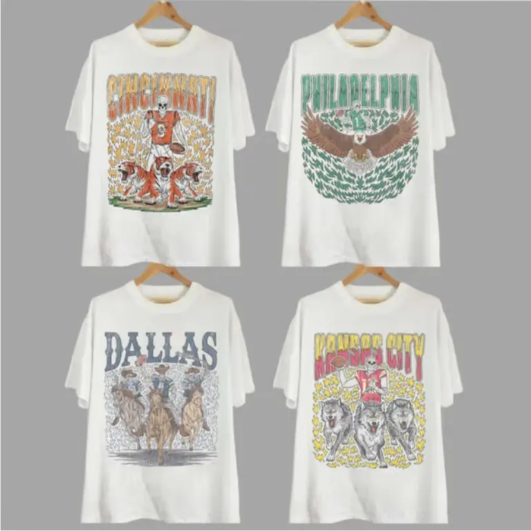 Retro Skeleton All Teams Football T-shirt, Gildan 5000 Unisex Crewneck Classic, All Teams Football Shirt