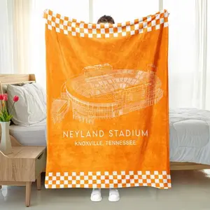 Neyland Stadium Blanket Tennessee Football Stadium Blanket College Football All-Season Home Bedroom Bed Sofa Picnic Cover Perfect Gift for Family Friends Children Football Fan Fleece Blanket