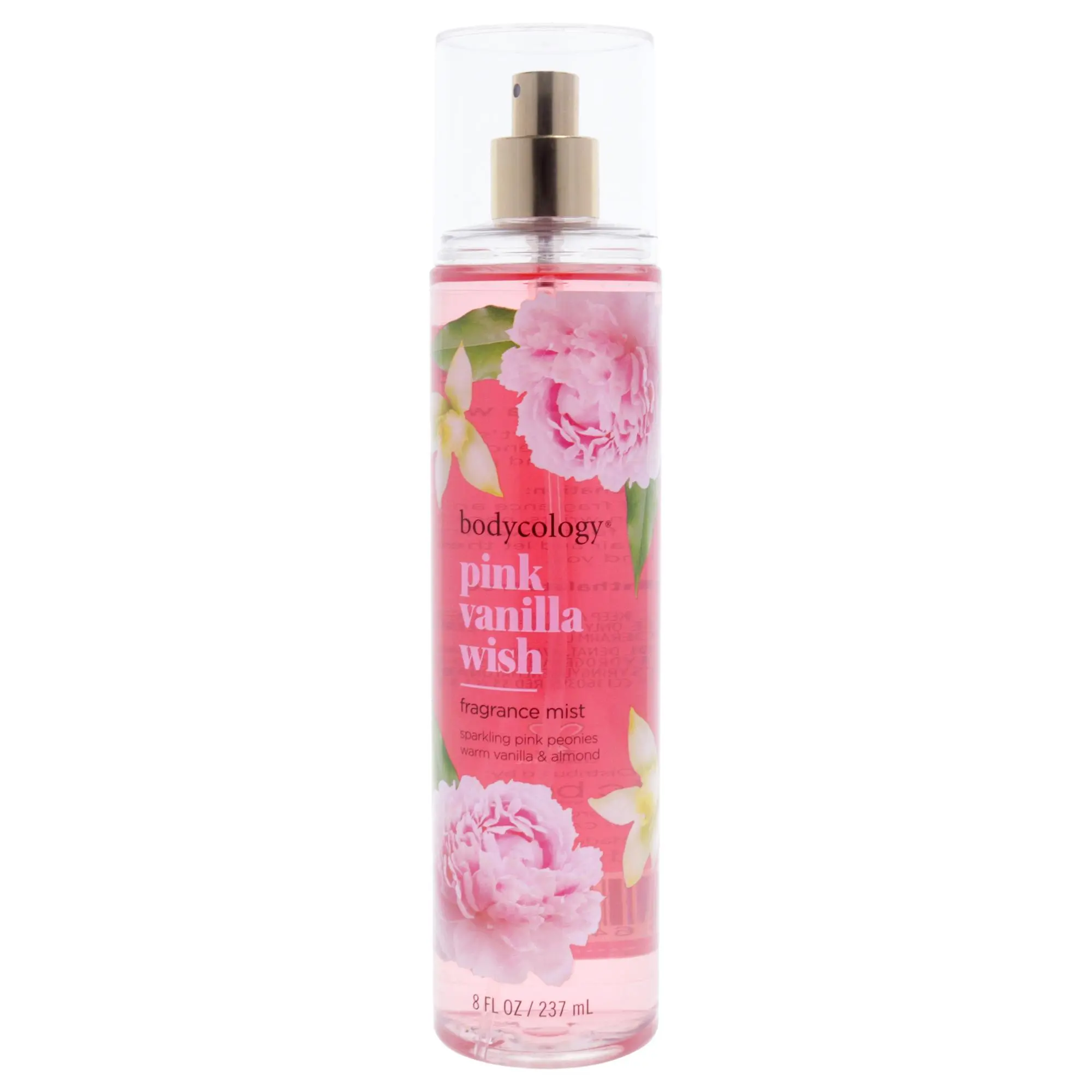 Bodycology Pink Vanilla Wish Refreshing Fragrance Mist for Women - 8 fl oz Mist Spray Bottle, Vanilla Peony Gentle Aroma, Long-Lasting Daily Use Unisex Fragrance Single Bottle