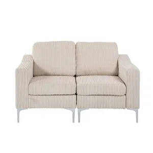 Aobtkel Modular Sectional Two-Seater Sofa  , Corduroy Sectional Couch,Beige#Summervibes