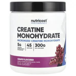 Nutricost Performance, Creatine Monohydrate, Grape, 10.7 oz (300 g) Nutricost Performance, Creatine Monohydrate, Grape, 10.7 oz (300 g)