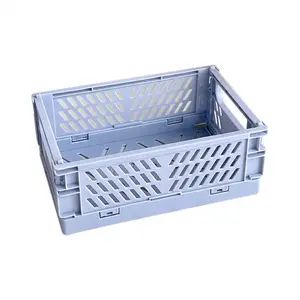 Plastic foldable small storage basket for student desk stationery, book organization, planner, tape storage, and miscellaneous items