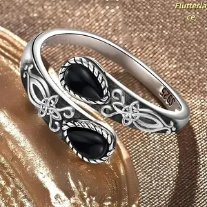Women’s Vintage Moonstone Ring Adjustable Butterfly Boho Ring Silver Plated Nickel Free Hypoallergenic Crystal Ring Spiritual Jewelry for Daily Wear Gift for Her Birthday Holiday Outfit Accessories summerwins