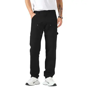 Men's Straight Fit Carpenter Pants Utility Twill With Double Knee Painters Work Pants With Hammer Loop F901