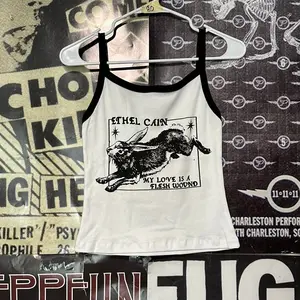 Ethel cain black/white baby tank