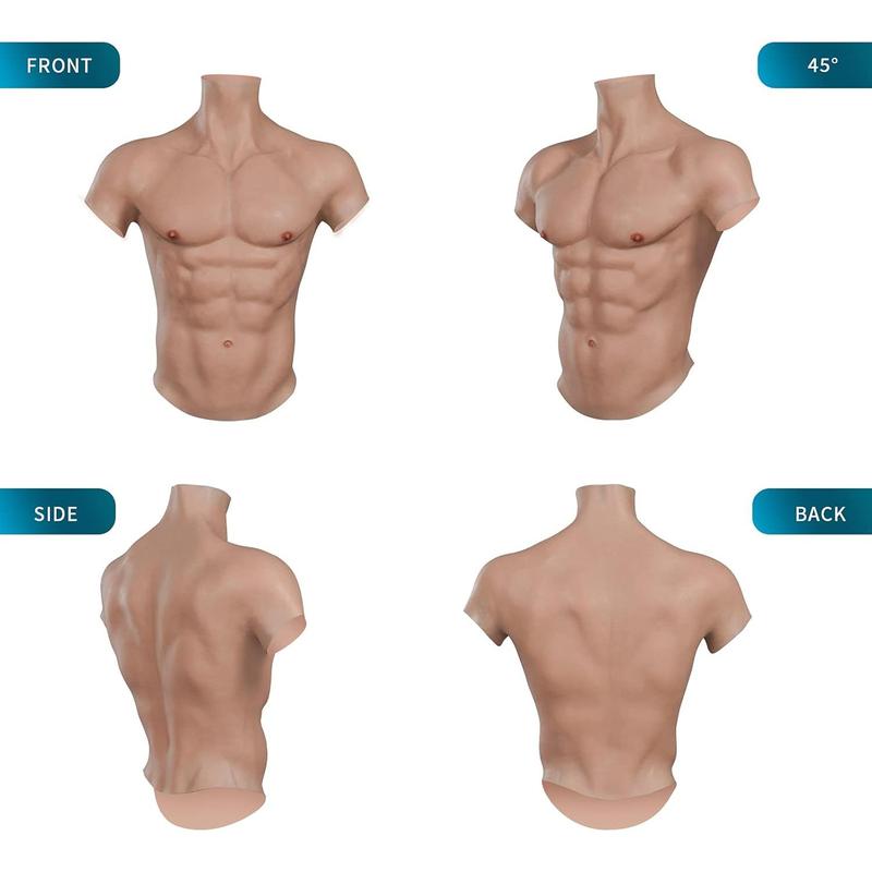 Silicone Muscle Suit for Men - Realistic Chest Plate KUMIHO Fake Abs Oil-Free Muscle HoodieStretchable Coy & splaHalloween Costume Skin-Friendly Fits Transgender & Daily Wear Formal & Matching Tops Silicone Muscle Suit for Men - Realistic Chest Plate KUMIHO Fake Abs Oil-Free Muscle HoodieStretchable Coy & splaHalloween Costume Skin-Friendly Fits Transgender & Daily Wear Formal & Matching Tops