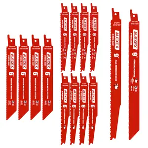 14 Piece Reciprocating Saw Blades Set, Premium 6 & 9 Inch Nail-Embedded Wood and Metal Cutting Saw Blades, 6/12 TPI, 8/14 TPI, 10/14 TPI, 14/18 TPI - for Diablo Bi-Metal Sawzall Blades DS0014S