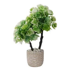Artificial Bonsai Tree in Textured Pot – Faux Potted Plant for Home & Office Decor
