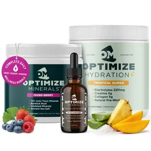 MVP Bundle Optimize Minerals Vitaminz Hydration+ for Muscle Strength Performance Recovery Boost Energy Digestion Circulation Focus Natural Dietary Supplement