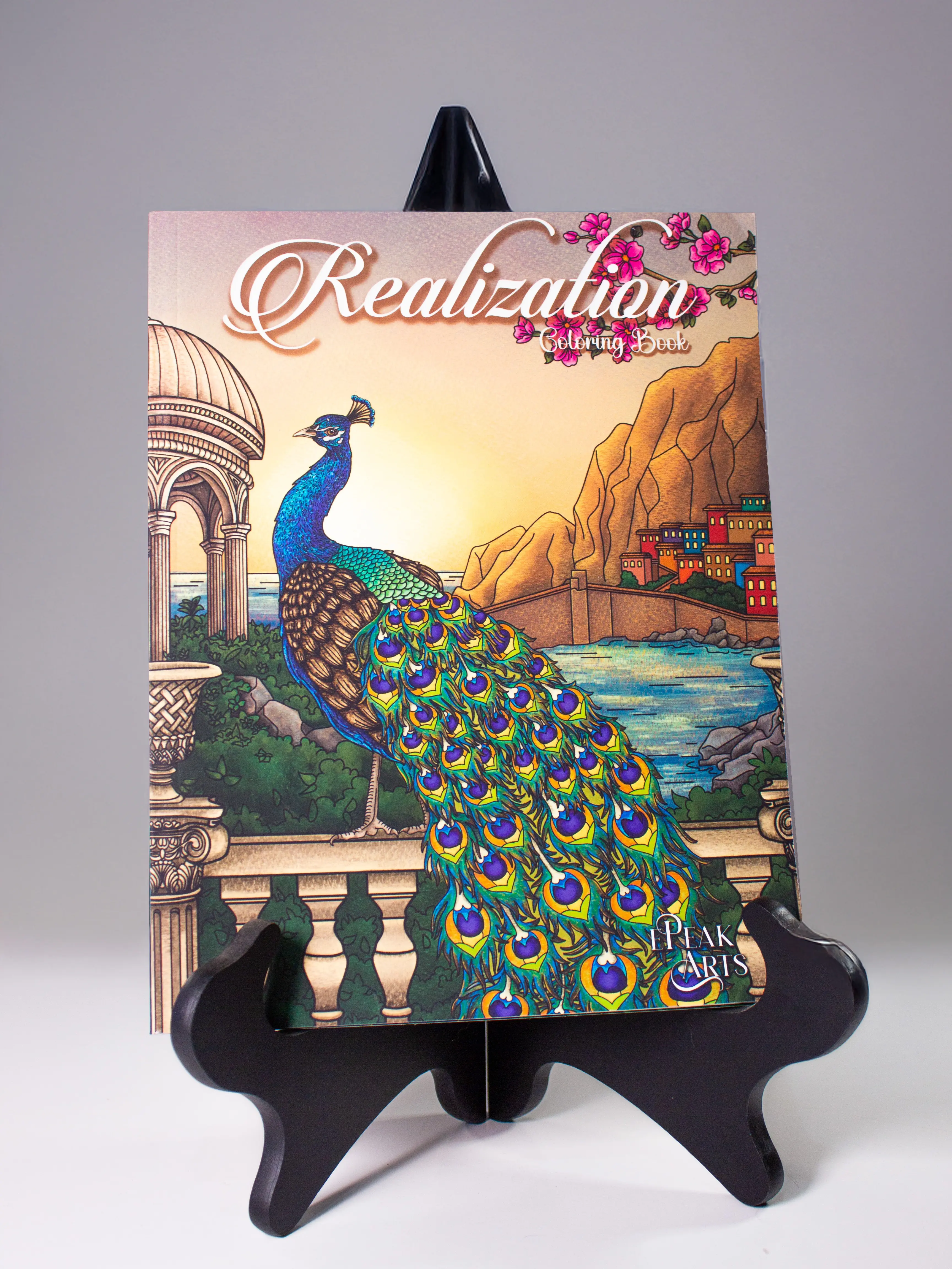 ePeak Arts 'Realization' Meditation Coloring Book PEACOCK Edition Bilingual English & Spanish by Professional Artists for Stress Relief and Inner Exploration