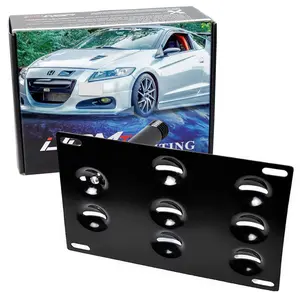 iJDMTOY No Drill Front Bumper Tow Hook License Plate Mounting Bracket Adapter Kit For 2011-2022 Honda CR-Z, 2010-2022 Gen2 Honda FIT, Insight