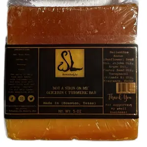 SL Glycerin & Turmeric Bar - 5 OZ Made in Houston, Texas - Not a Stain, Supporting Business