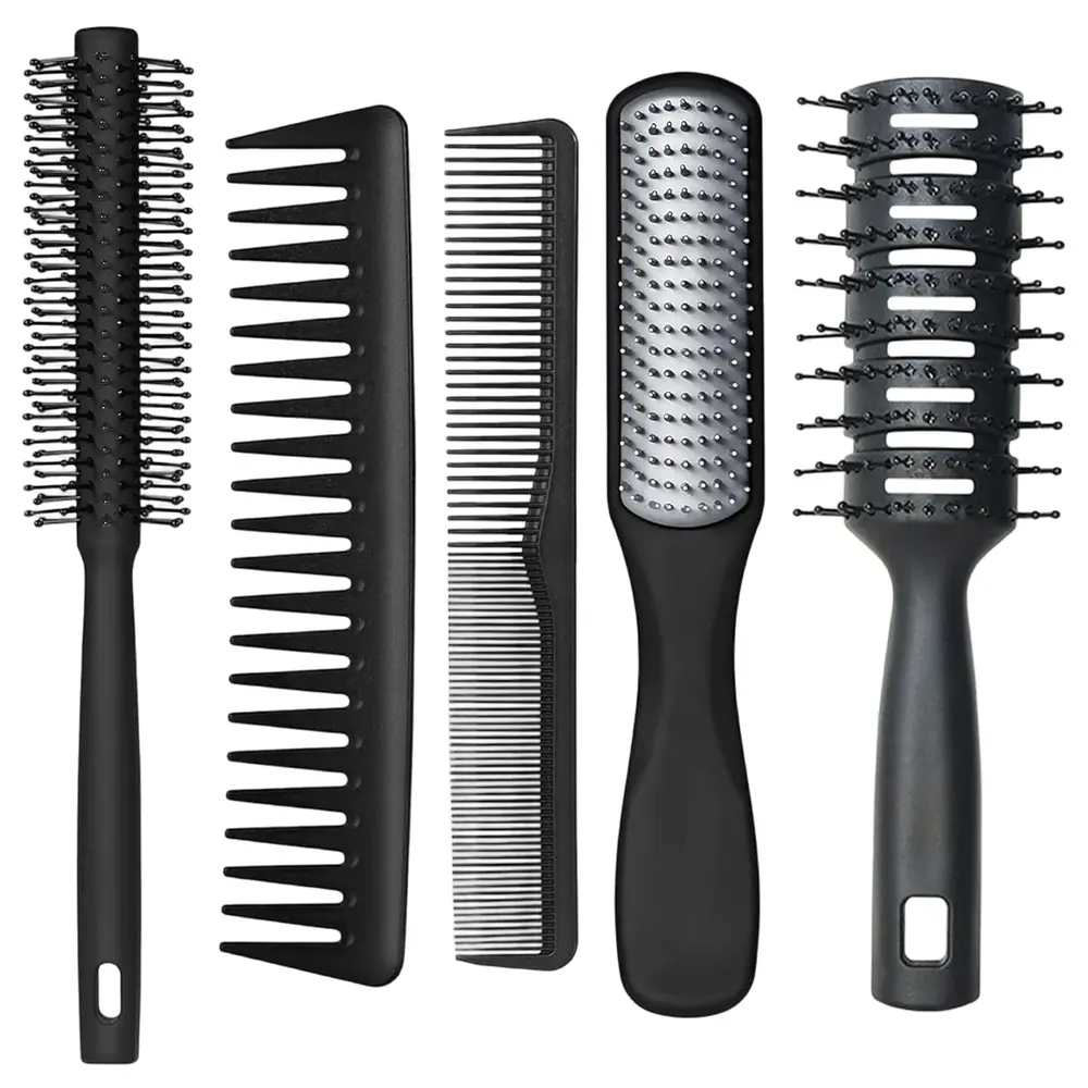 5-pcs hair comb set, Unisex, used for styling and knotting, suitable for hairstylists, hair salons, and daily home styling