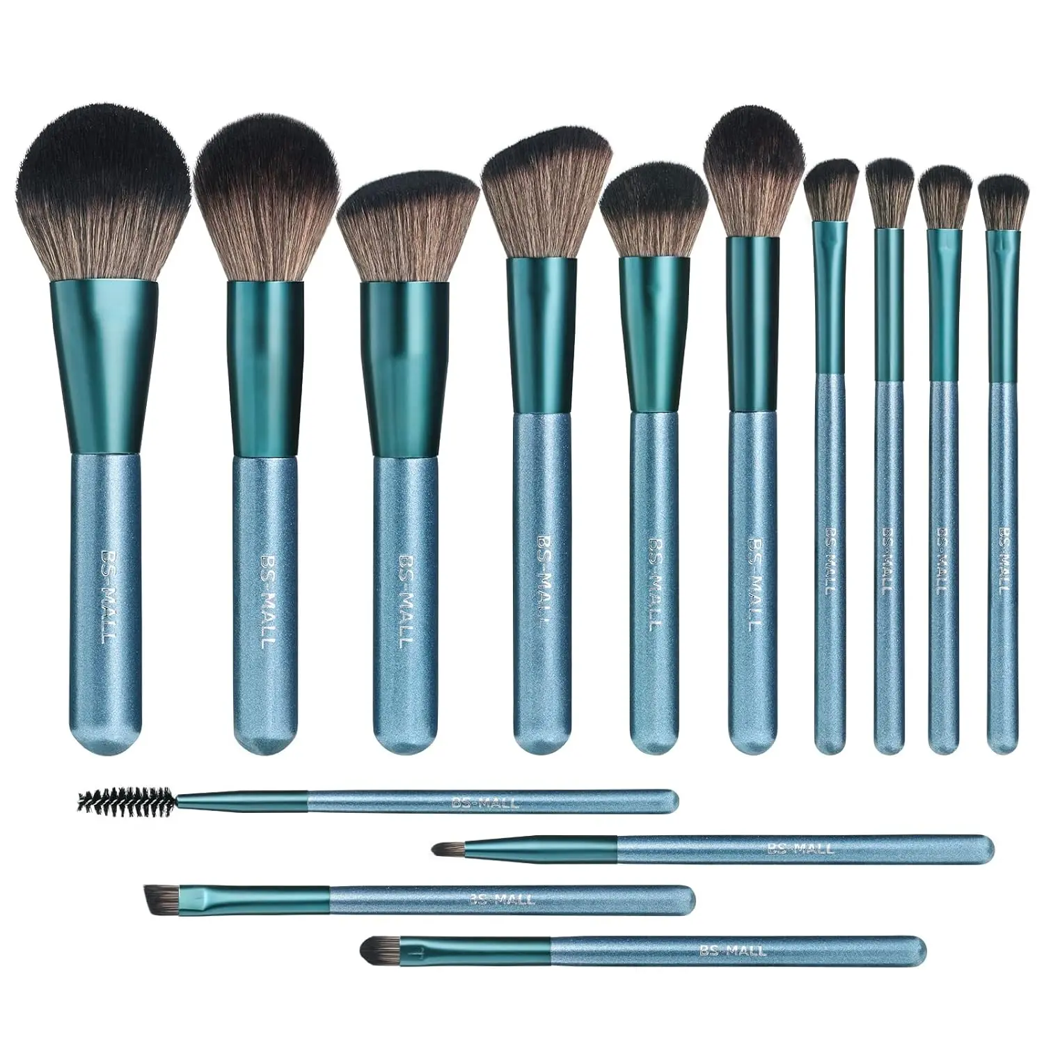 Makeup Brush Set 14Pcs Premium Synthetic Professional Makeup Brushes Foundation Powder Blending Concealer Eye shadows Blush Makeup Brush Kit Deep Starry Blue