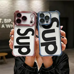 Modern Minimalist Black Abstract Geometric Letter Patterns  Skin friendly protection anti slip shockproof wear resistant For iPhone 17 Air 16 Pro 15 14 Plus 13  Pro Max 12 11  Cute Cat Bow Phone Case Stylish Soft Protective