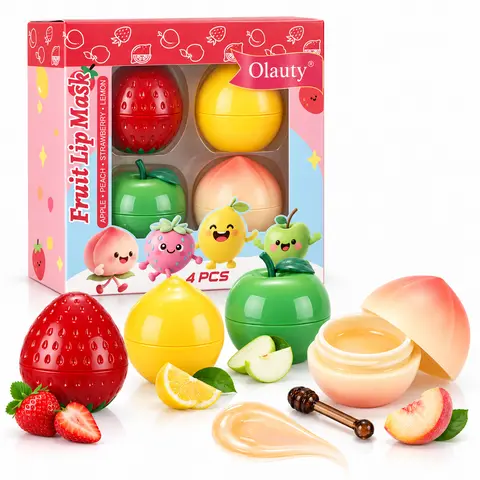 Fruit Lip Balm 4/6/8 Pack, Assorted Fruit-Shaped Lip Balms, Multiple Flavors, Compact Lip Balm Set, Cute Gift for Girls & Women