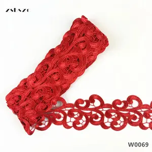 zsbszc embroidery lace width 8 cm water-soluble new red lace clothing skirt decorative collar ornaments sew on clothes DZ2