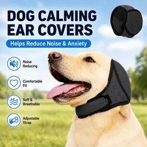 Dog Anxiety Relief Calming Ear Cover – Noise Reduction Hood for Dogs, Thunderstorm & Fireworks Protection, Adjustable Soft Comfort Wrap for Travel, Grooming & Vet Visits