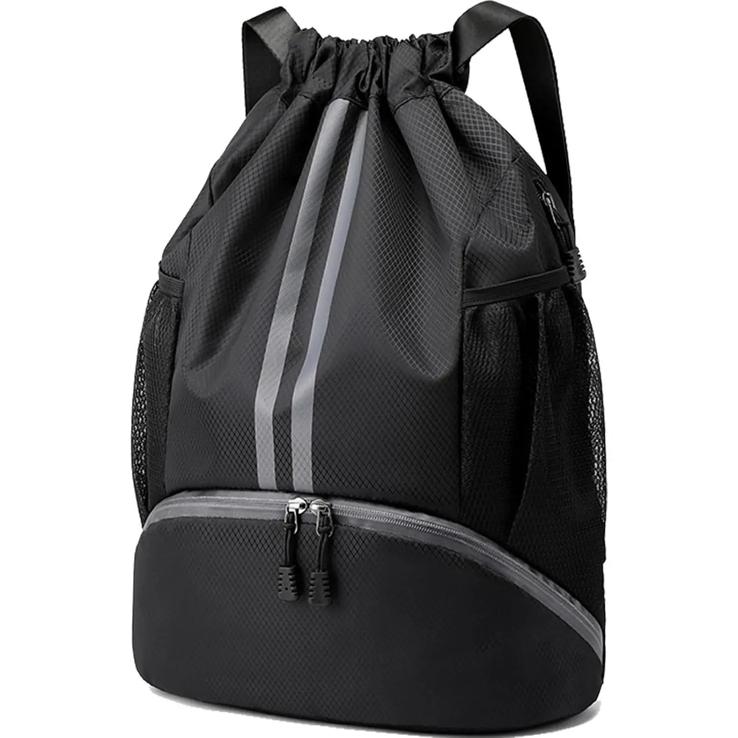 Unisex Drawstring Backpack Sports Gym Bag with Shoes Compartment Drawstring Backpack Bag with Shoe Compartment, Large Gym Bag  main image 2