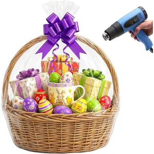 Large Shrink Wrap Bags for  Baskets,30x30 inches Clear PVC Heat Shrink Bags Cellophane Wrap for Packaging, Wrapping 20 Pack