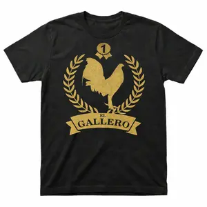 El Gallero T-Shirt, Rooster Graphic Tee for Men, Black Statement Shirt, Latin Style Chicken T-Shirt, Casual Everyday Graphic Tee