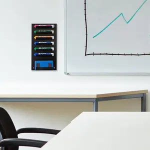 Metal Dry Erase Marker and Eraser Holder, Black (Set of 2)