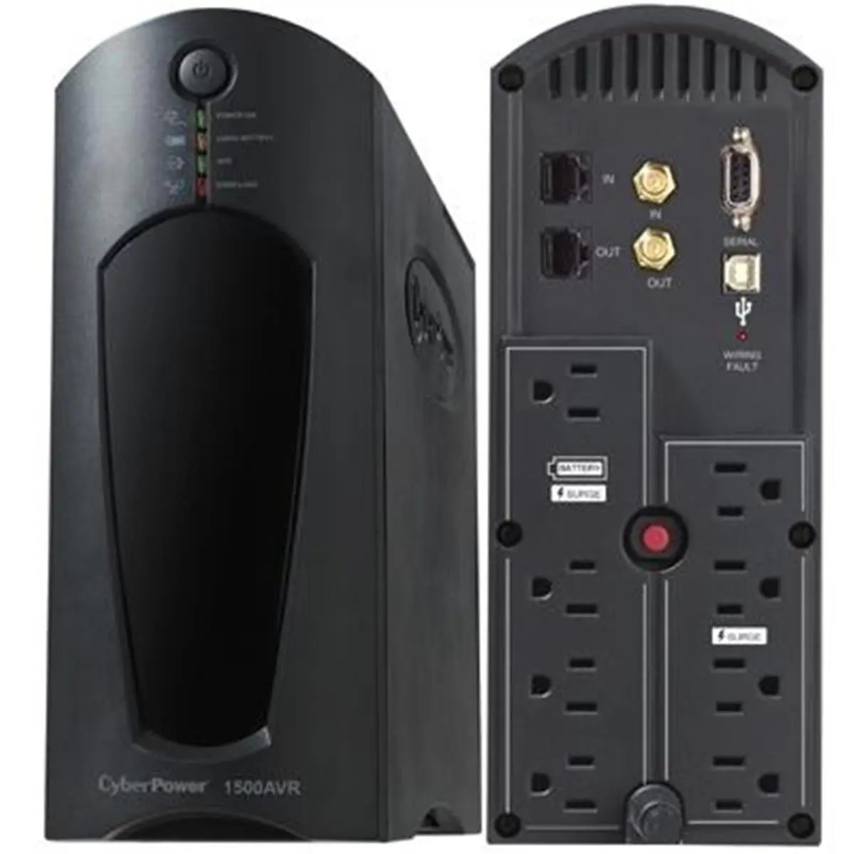 212 MAIN 900VA 560W Tower UPS, Line-Interactive Uninterruptible Power Supply with Battery Backup, AVR, 8 Outlets, and USB Port, Batteries